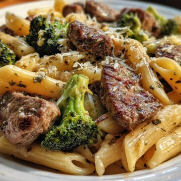 Garlic Butter Steak & Broccoli Penne
