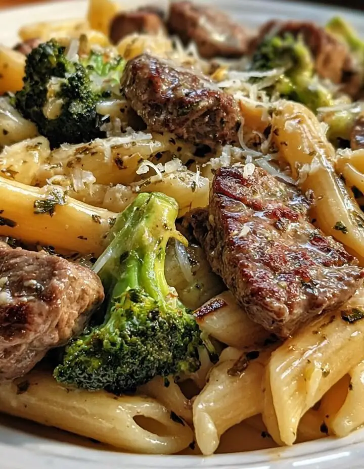 Garlic Butter Steak & Broccoli Penne
