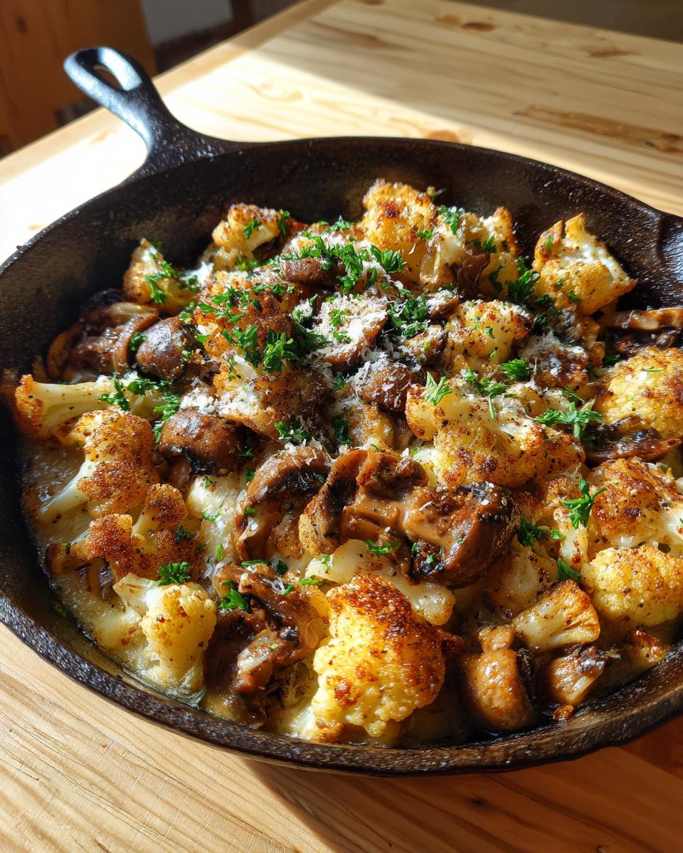 Garlic Cauliflower Mushroom Skillet - detail 3