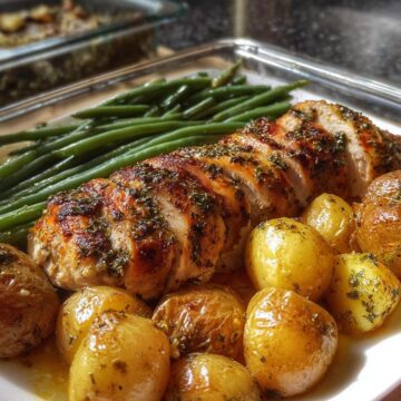 Garlic Herb Chicken with Roasted Potatoes & Green Beans