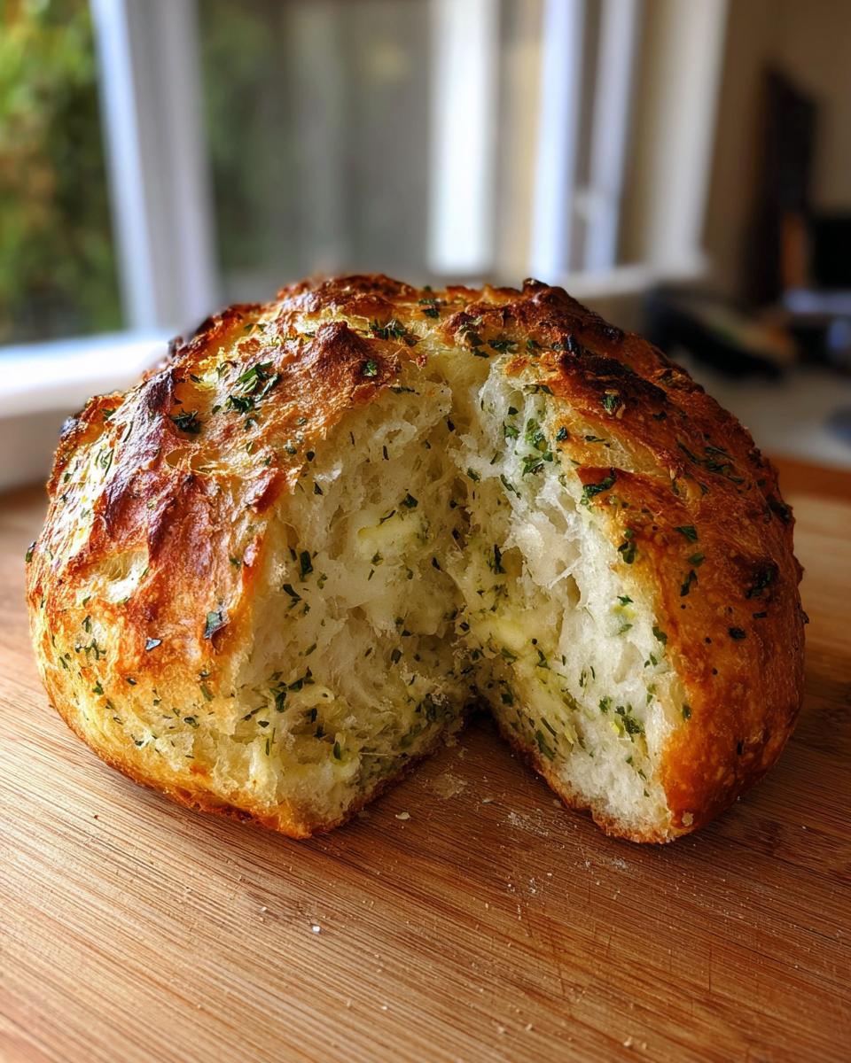 Garlic Herb Dutch Oven Bread - detail 1