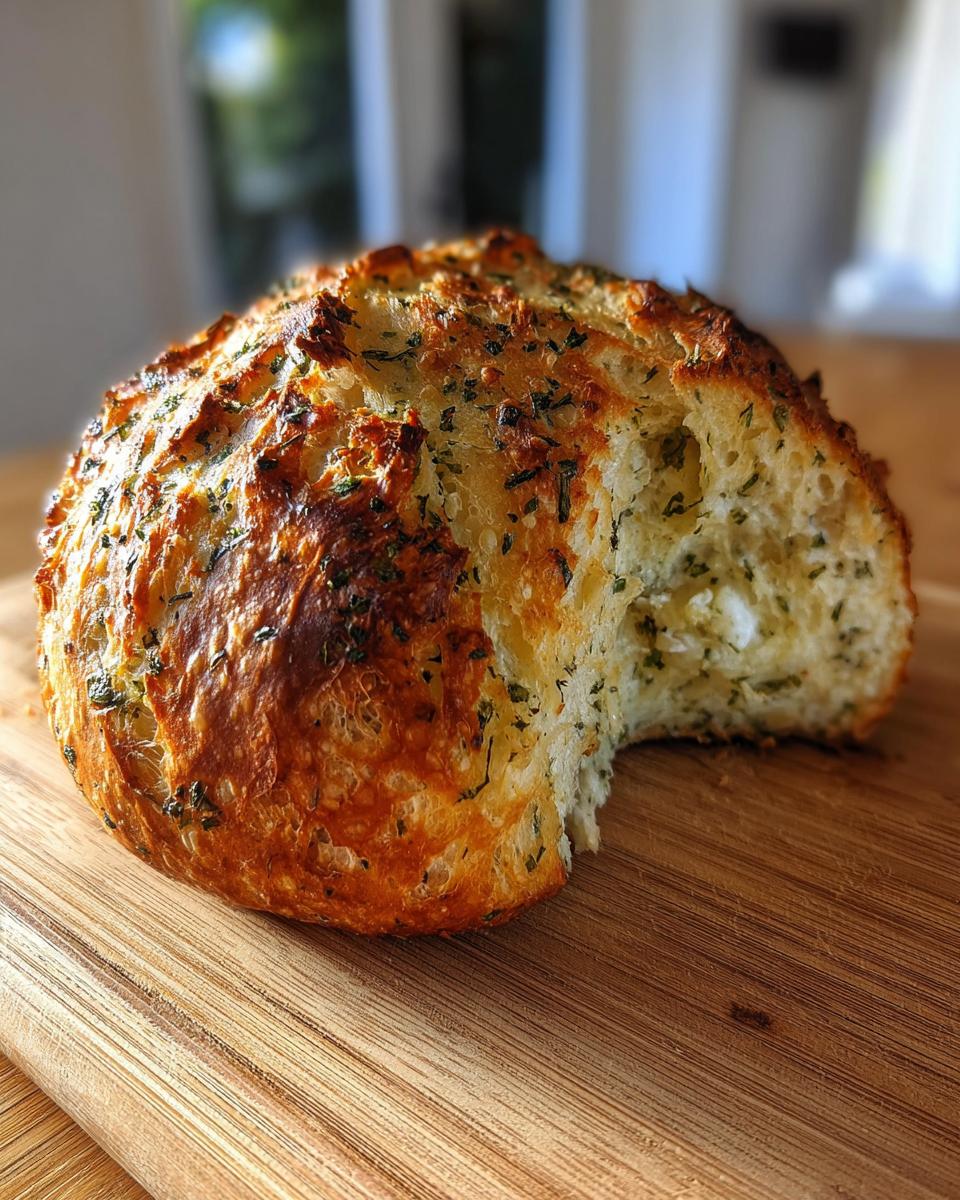 Garlic Herb Dutch Oven Bread - detail 2