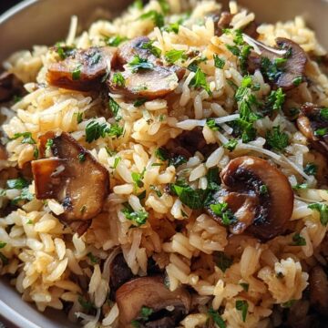 Garlic Mushroom Rice Pilaf