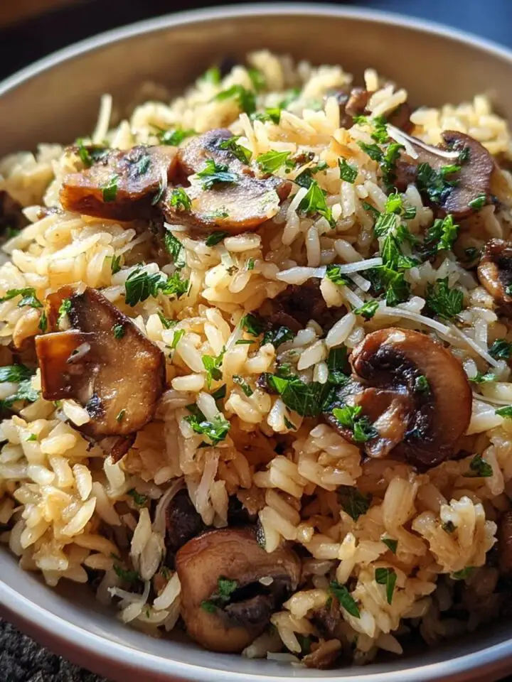 Garlic Mushroom Rice Pilaf