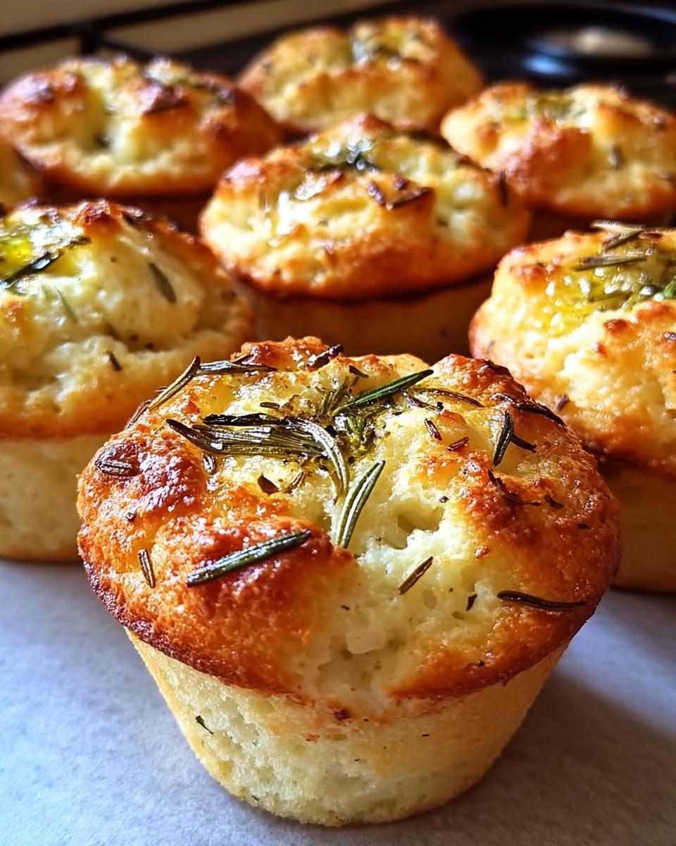 Garlic Rosemary Focaccia muffins - detail 1