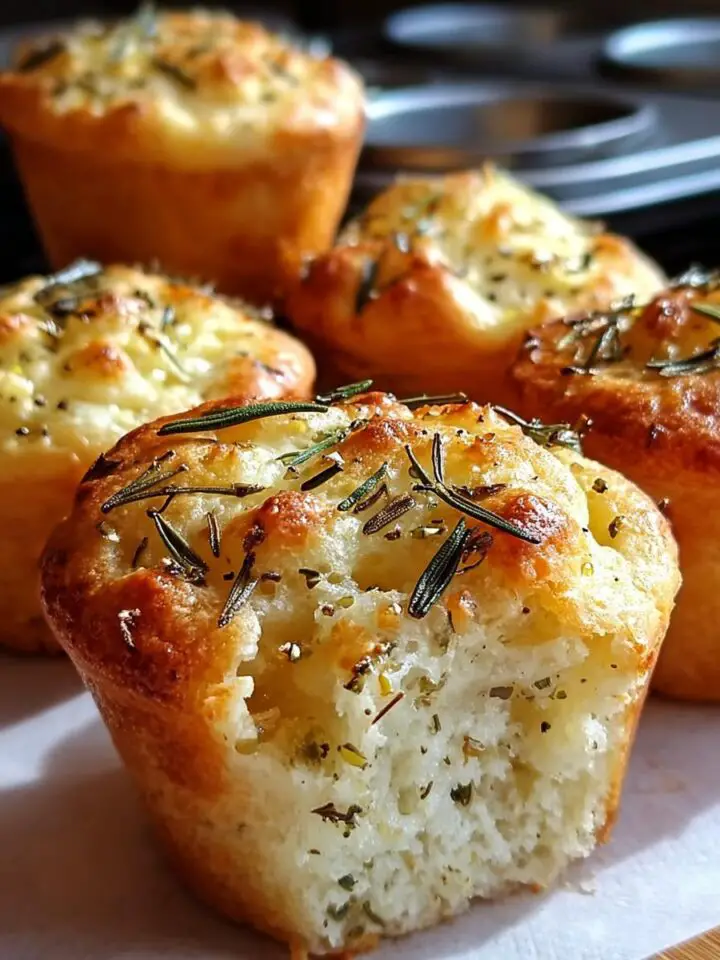 Garlic Rosemary Focaccia muffins