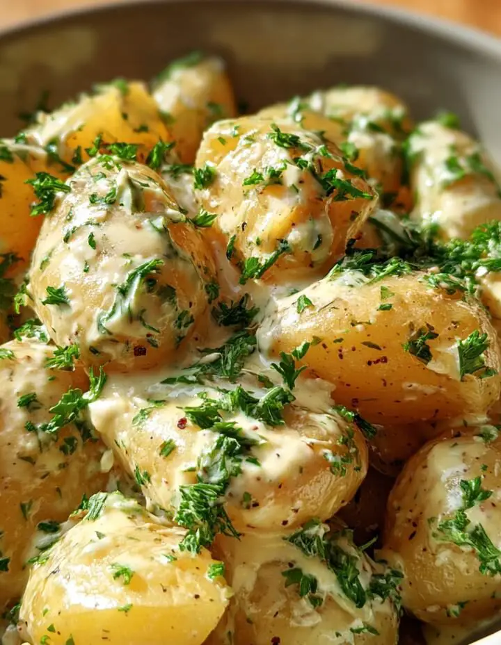 Garlic Sauce Baby Potatoes