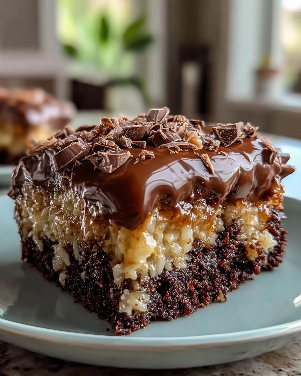 German Chocolate Poke Cake - detail 2