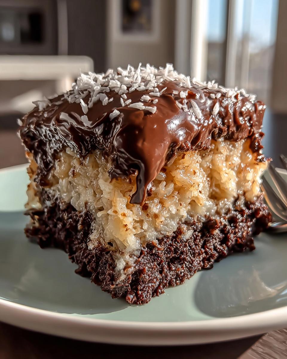 German Chocolate Poke Cake - detail 3