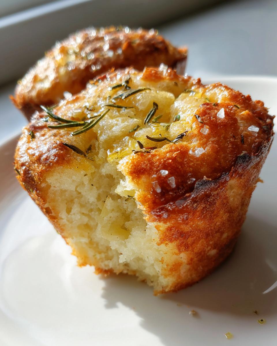 Golden Crust Garlic Rosemary Focaccia Muffins - detail 2