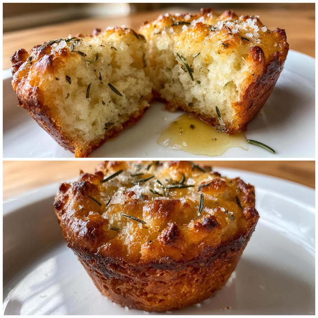 Golden Crust Garlic Rosemary Focaccia Muffins - detail 3