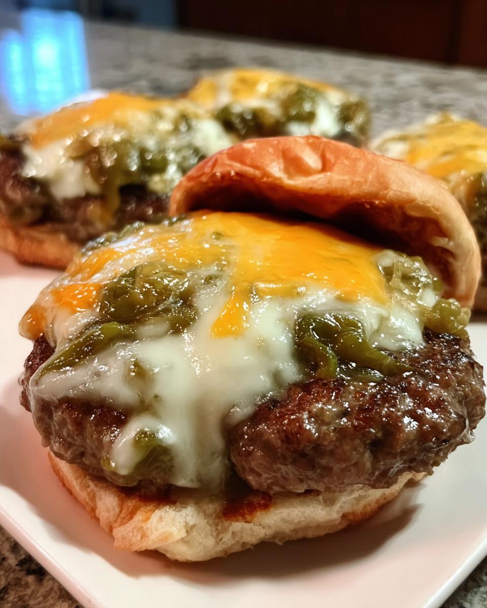Green Chile Cheeseburgers - detail 1