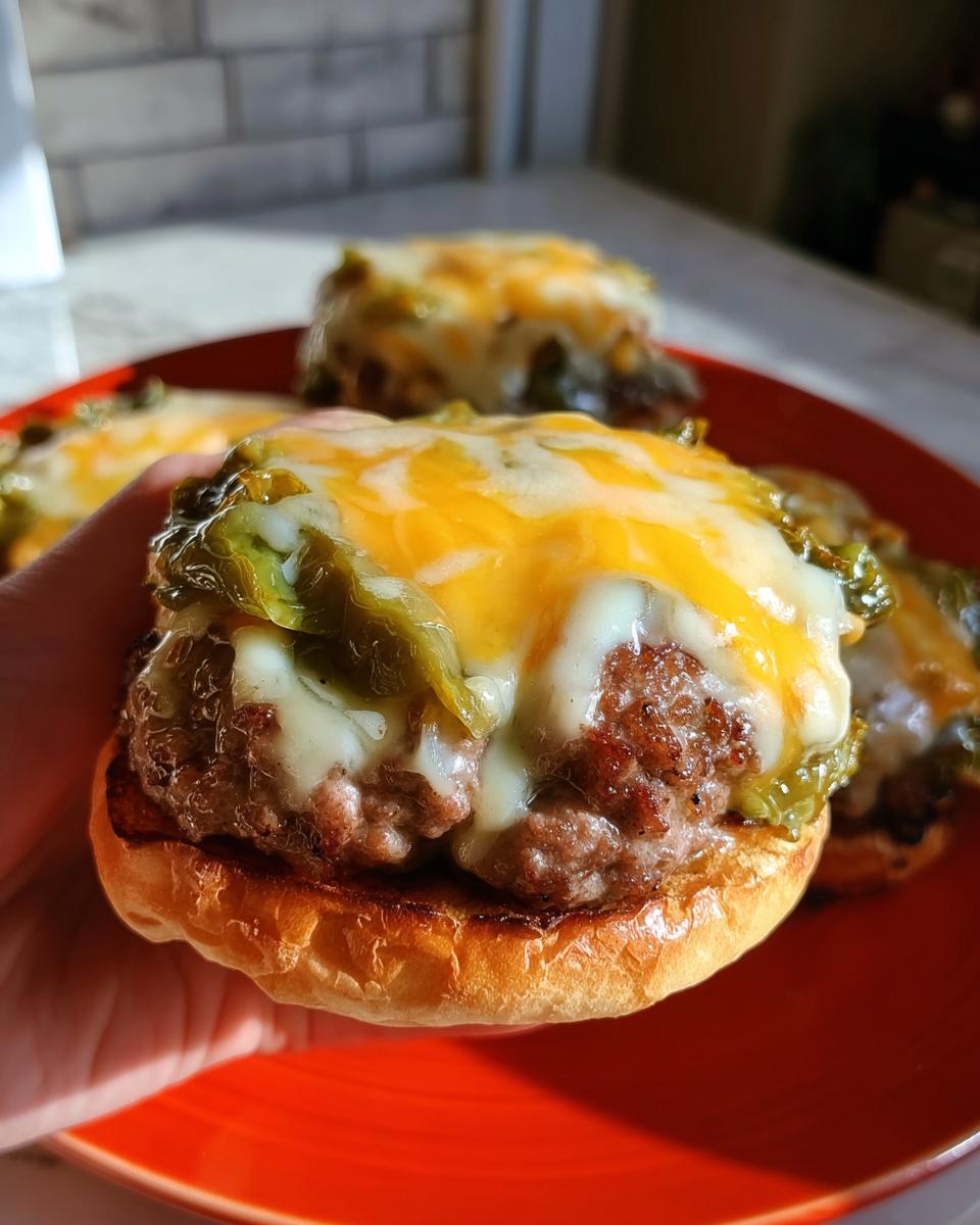 Green Chile Cheeseburgers - detail 2