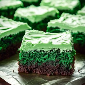 Green Velvet Brownies with Cream Cheese