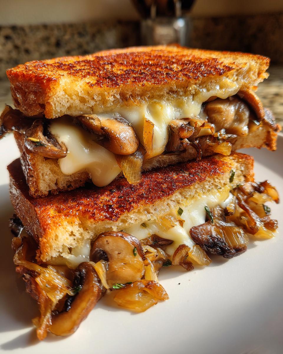 Grilled Cheese with Gouda, Roasted Mushrooms and Onions - detail 1