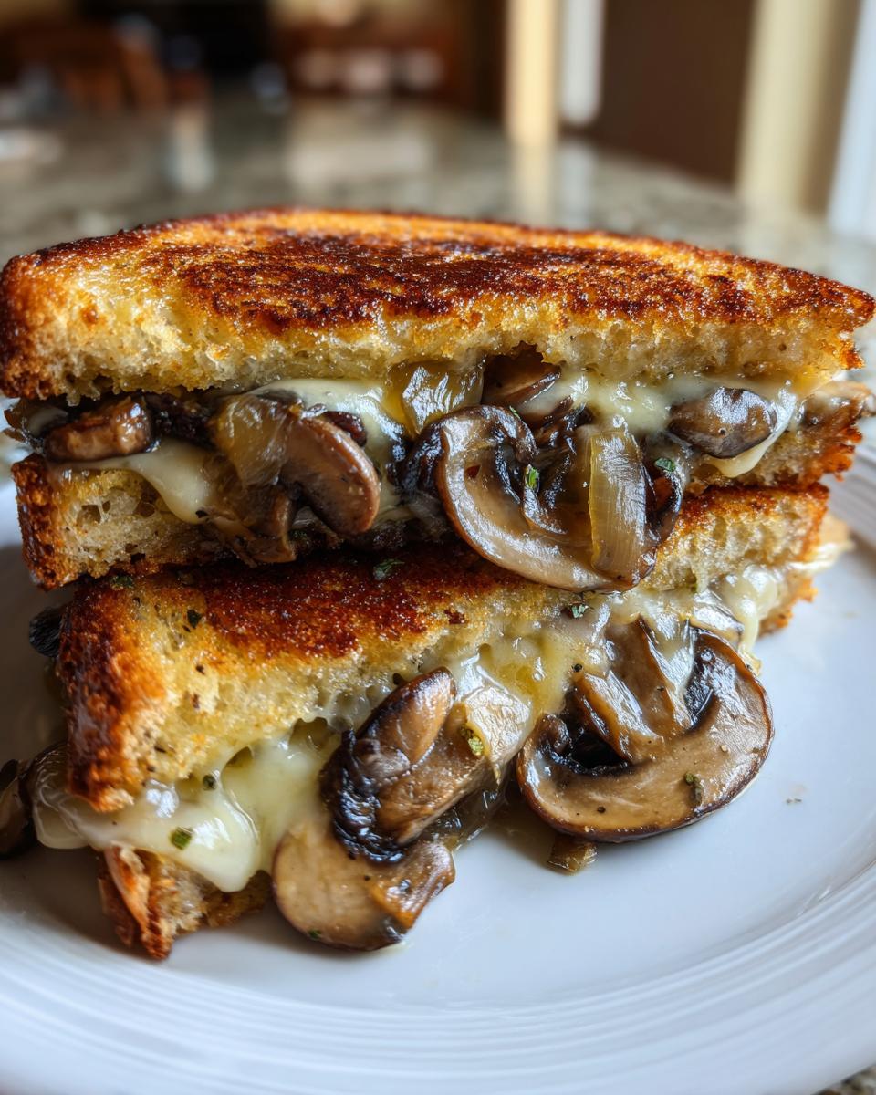Grilled Cheese with Gouda, Roasted Mushrooms and Onions - detail 2