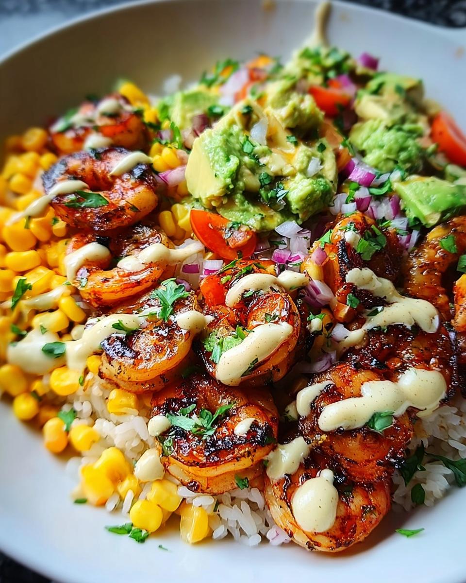 Grilled Shrimp Bowl with Avocado Corn Salsa - detail 1