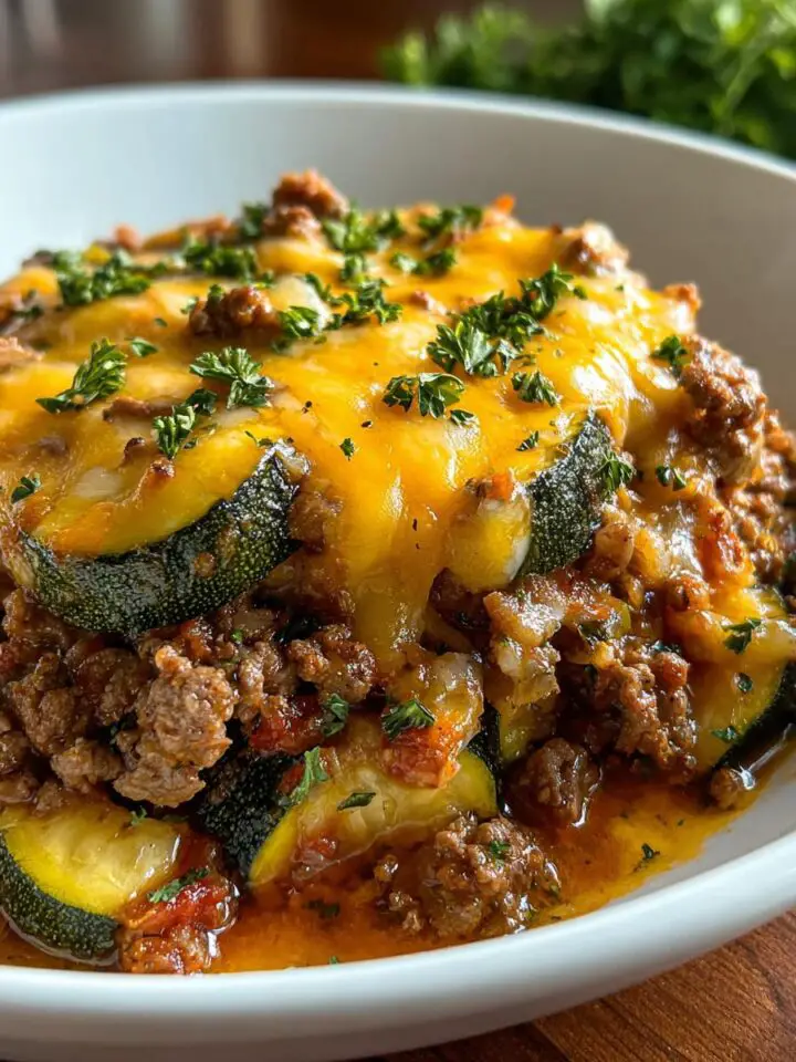Ground Beef and Zucchini Skillet Casserole