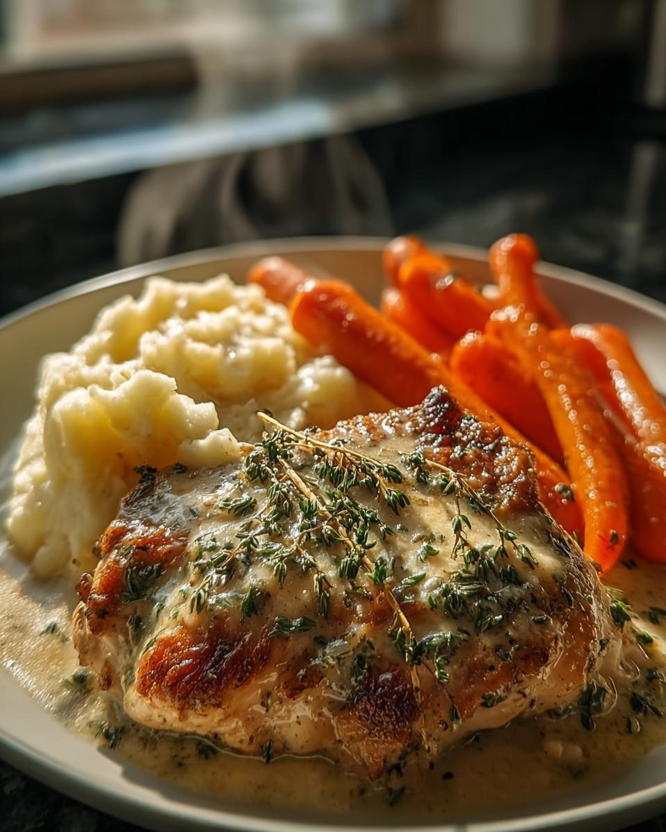Herb Chicken with Mashed Potatoes & Glazed Carrots - detail 1