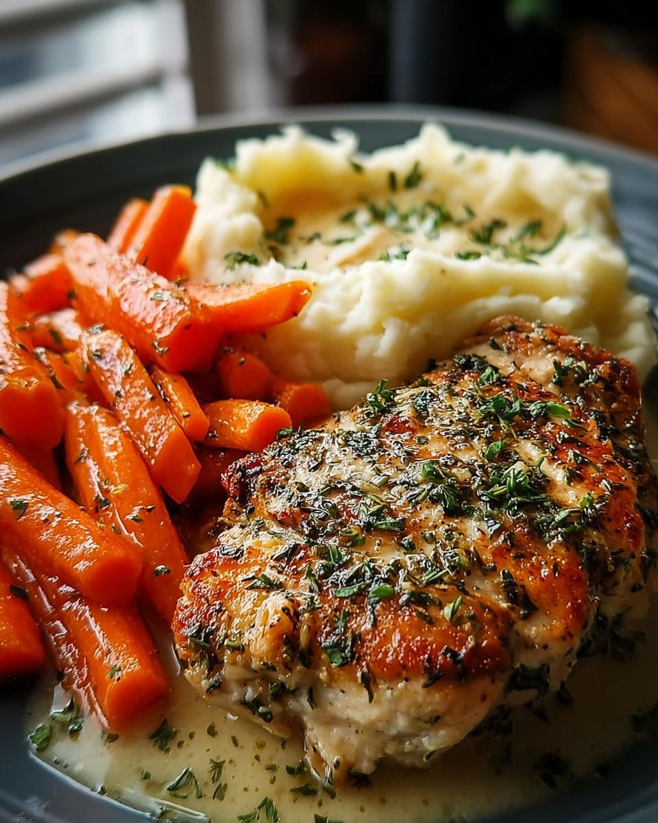Herb Chicken with Mashed Potatoes & Glazed Carrots - detail 1