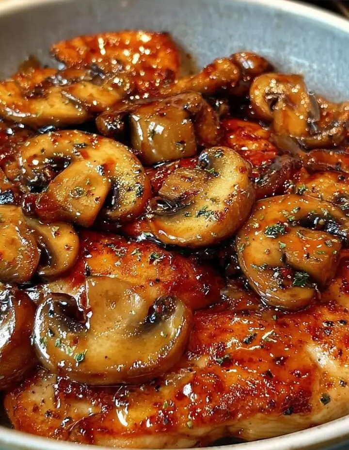 Honey Garlic Chicken with Mushroom