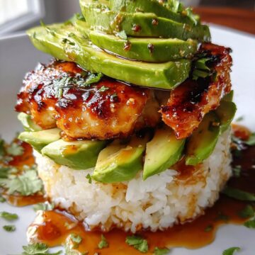 Honey Lime Chicken & Avocado Rice Stack