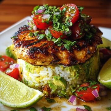 Honey Lime Chicken & Avocado Rice Stack
