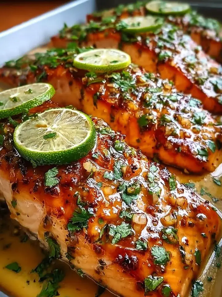 Honey-Lime Garlic Butter Baked Salmon