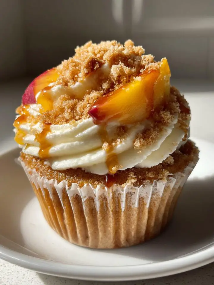Honey Peach Cream Cheese Cupcakes