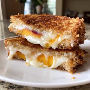 Honey Peach White Cheddar Grilled Cheese