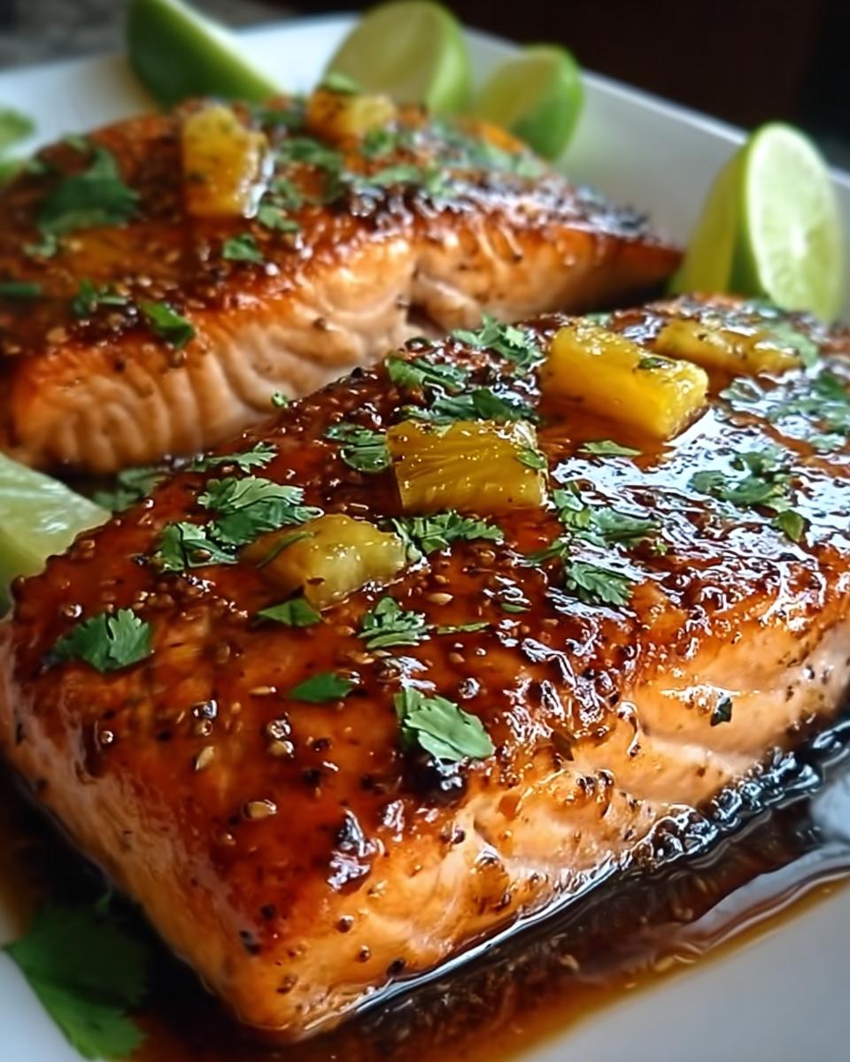 Honey Pineapple Glazed Salmon - detail 2