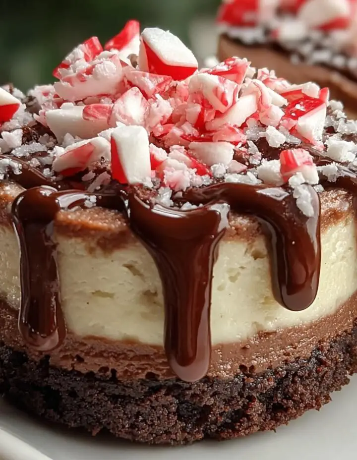 Hot Cocoa Peppermint Cheesecake Bites