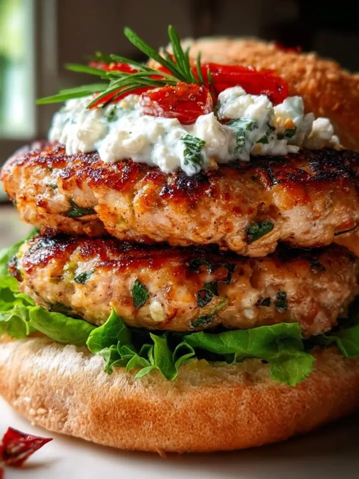 Juicy Greek Chicken Burgers