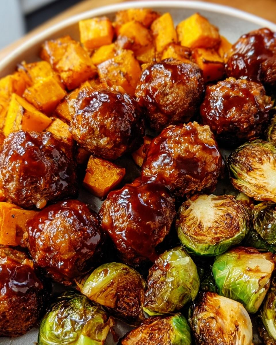 Korean BBQ Meatballs with Roasted Vegetables - detail 1