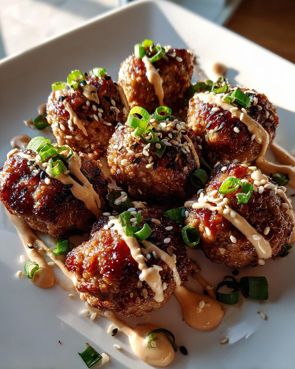 Korean BBQ Meatballs with Spicy Mayo Dip - detail 1