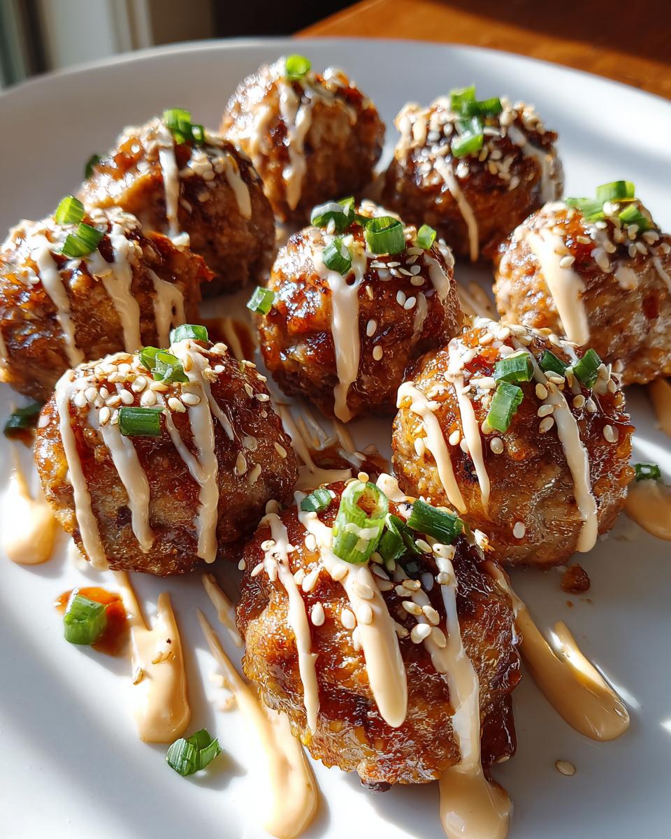 Korean BBQ Meatballs with Spicy Mayo Dip - detail 3
