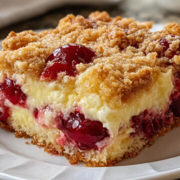 Lemon Cherry Cream Cheese Dump Cake