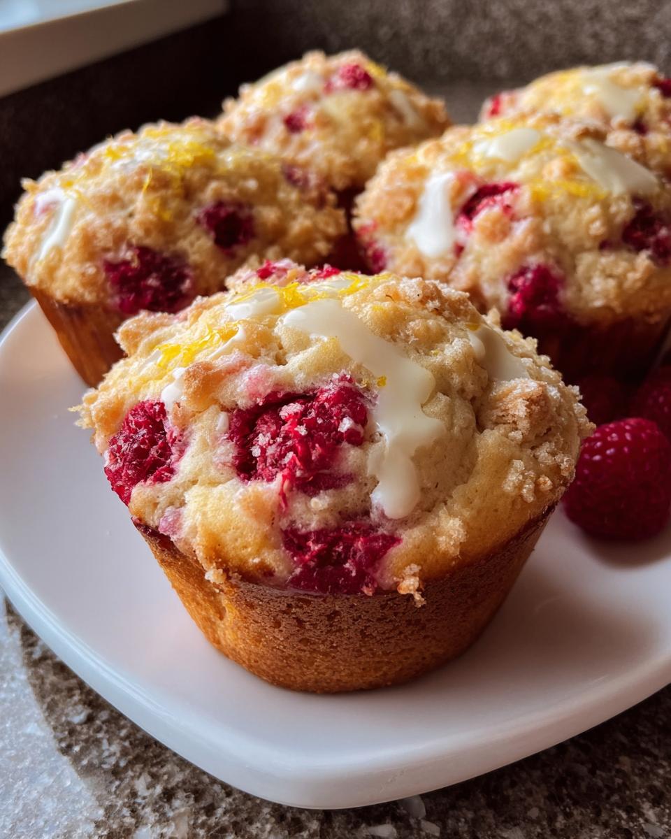 Lemon Raspberry White Chocolate Muffins - detail 1