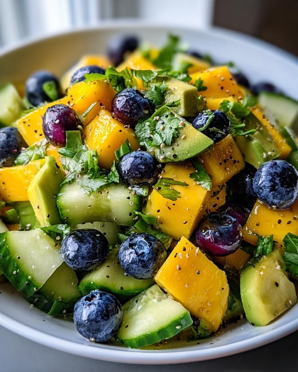 Mango Cucumber Salad with Blueberries and Avocado - detail 1