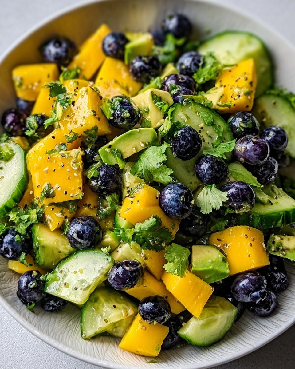 Mango Cucumber Salad with Blueberries and Avocado - detail 2