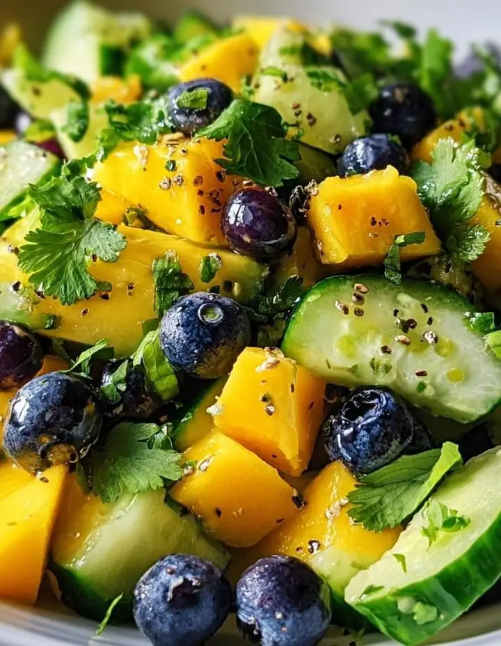 Mango Cucumber Salad with Blueberries and Avocado