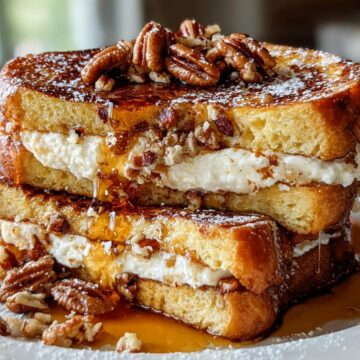 Maple Pecan Cream Cheese Stuffed French Toast