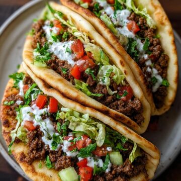 Mediterranean Ground Beef Pita Pockets