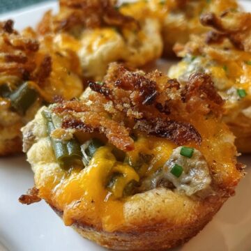 Mini Green Bean Casserole Bites