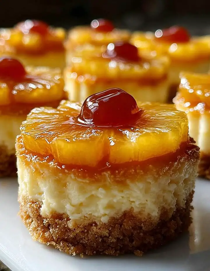 Mini Pineapple Upside Down Cheesecakes