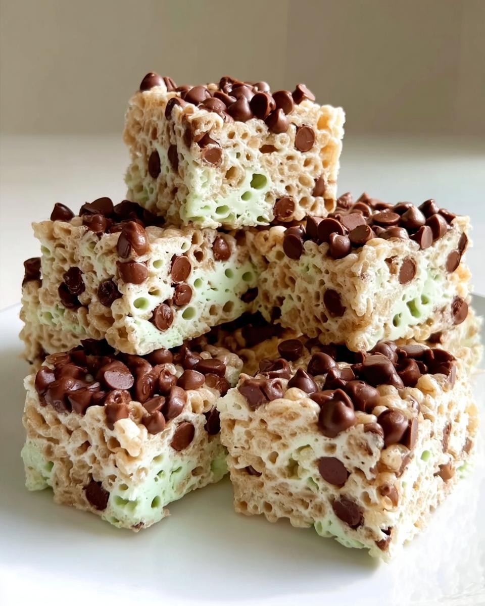Mint Chocolate Chip Rice Krispie Treats - detail 1