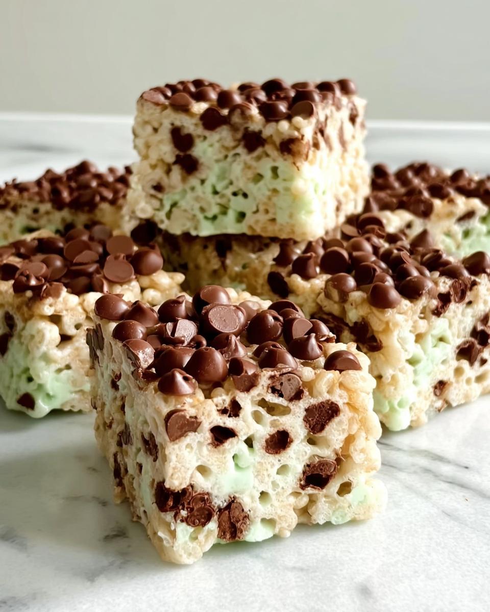 Mint Chocolate Chip Rice Krispie Treats - detail 2