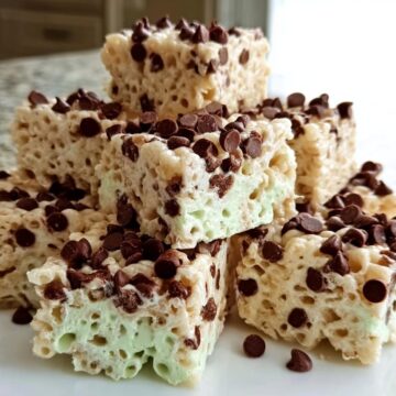 Mint Chocolate Chip Rice Krispie Treats