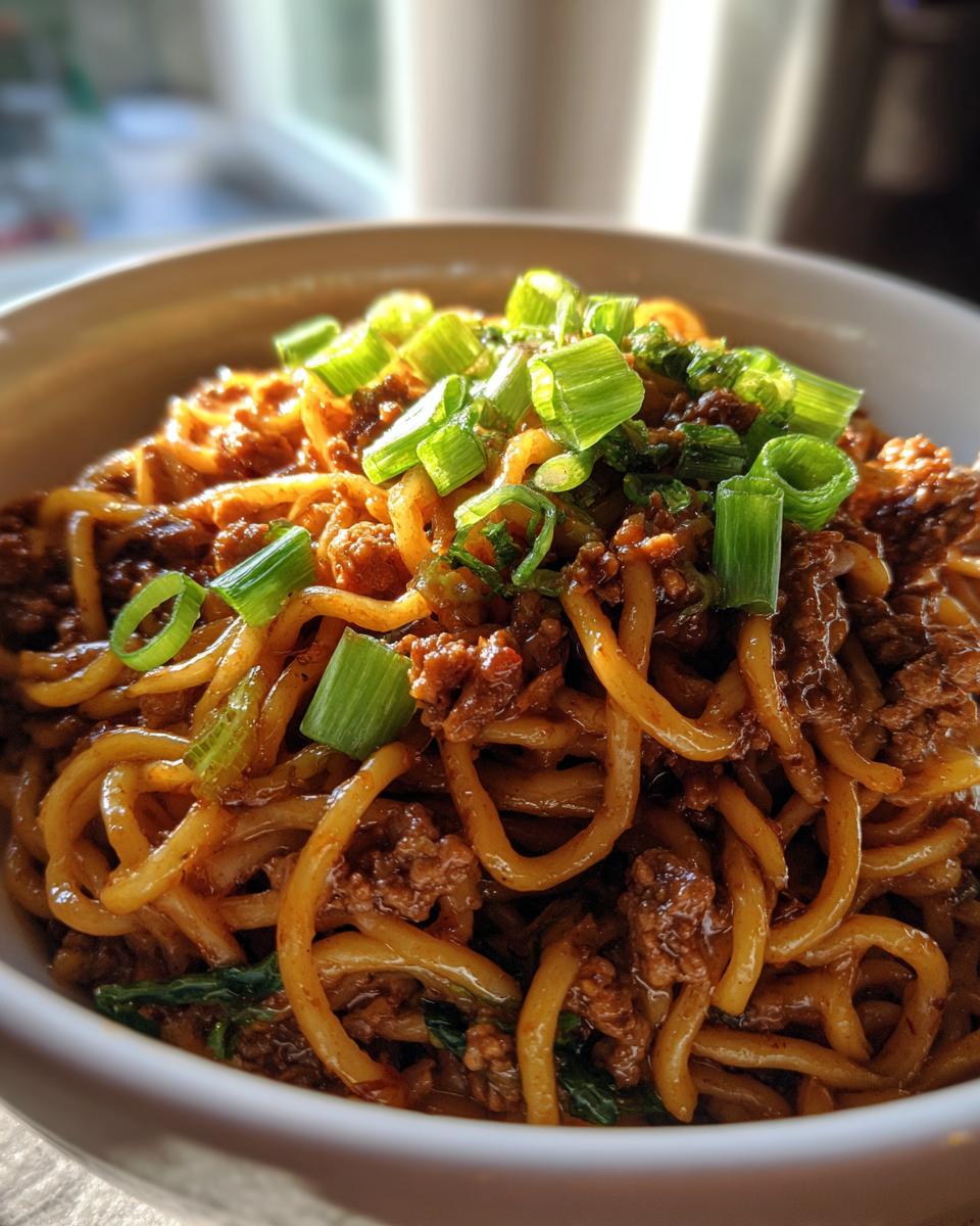 Mongolian Ground Beef Noodles - detail 2