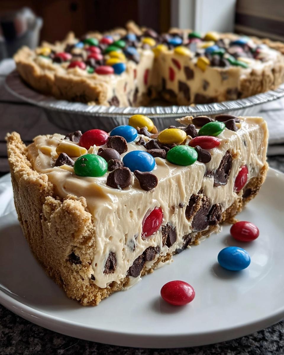 Monster Cookie Peanut Butter Cheesecake Pie - detail 2